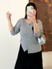 Cardigã de tricô fino simples com gola redonda para mulheres plus size, coleção outono 2026, roupas femininas tamanho grande, peça externa versátil e que emagrece 25061