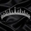 Coroa de Cabeça Nupcial Luxuosa e Elegante, Coroa de Aniversário de Princesa, Acessório de Cabelo Coroa Estilo Coreano, Faixa de Cabeça Brilhante de Strass em Liga