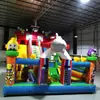 Castillo Inflable de Princesa de Dibujos Animados para Exteriores, Trampolín Inflable Grande con Tobogán, Castillo Travieso Cuadrado, Equipo de Parque Infantil