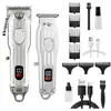 Cortapelos Eléctrico con Pantalla Digital LCD Transfronterizo para Salones de Peluquería, Recortador de Pelo Eléctrico Profesional para Esculpir y Estilizar el Cabello para Hombres, Cortapelos Eléctrico