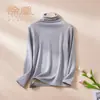 Reclutamiento de Agentes Mayoristas para Ropa Interior Térmica de Seda Xuhuang con Cuello Medio-Alto para Mujer, Tops y Camisetas Base de Otoño Engrosados y Forrados de Polar Hechos de Seda de Morera