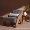 Silla Nórdica de Madera Maciza con Respaldo de Fresno, Silla Individual Informal, Simple y Elegante