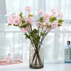 Ramo de bola de nieve de 3 cabezas simulación de hortensia flor artificial bola de nieve de múltiples cabezas flor artificial decoración del hogar adornos florales
