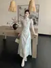 Nuevo Vestido Cheongsam Mejorado Floral Estilo Chino para Mujer, Verano 2026, Suave y Elegante, Ceñido a la Cintura, Adelgazante, Ligero Vestido de Estilo Nacional