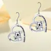 Pendientes colgantes de koala lindos y creativos con personalidad en forma de corazón, versátiles, de moda, exquisitos, simples, pendientes conmemorativos