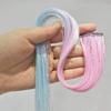 Extensões de Cabelo Clip-In de Fibra de Alta Temperatura, Apliques de Cabelo Sem Costura para Mulheres, Acessórios de Cabelo Coloridos de Uma Peça, Decoração de Cabelo