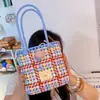 5215 Bolsa de Palha Dopamina Bolsa Cesta Plástica Uso Diário Viagem Bolsa Quadrada Pequena Bolsa de Presente