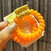 Estilo Cafetería de Leche Aro para el Pelo con Línea de Teléfono Sonriente Cuerda para el Cabello de Mujer Cuerda Nueva para el Cabello Funda de Cuero Banda de Goma Simple de Alta Elasticidad