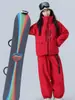 Conjunto de Traje de Esquí para Mujeres y Hombres, Impermeable para Snowboard, Engrosado, Costuras Completamente Selladas, Traje de Nieve Profesional Conjunto de Parte Superior y Pantalones 3L