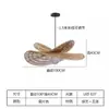 Lámpara de araña de estilo silencioso para sala de estar Restaurante de estilo japonés Rattan retro Cuerda de cáñamo Lámpara de araña de nuevo estilo chino Zen para sala de té y dormitorio Casa de huéspedes