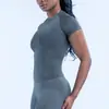 Conjunto Esportivo Curto de Manga Curta e Calça Longa DFYNE Novo Transfronteiriço para Mulheres, Respirável, Alta Elasticidade, Absorvente de Umidade, Repelente de Suor, Conjunto de Fitness e Yoga