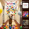 Montagem de decoração para 6º aniversário, montagem de aniversário para menina e menino de 3 anos, chuva de balões, montagem de atmosfera cerimonial