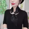 Bufanda de Seda con Diamantes Brillantes, Tira Larga Pequeña, Bufanda de Cuello Fina Estrecha de Verano Versátil de Moda, Protector de Cuello para Protección Solar para Mujeres
