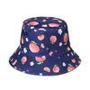 2022 Nuevo Sombrero de Pescador Plegable de Doble Uso con Forma de Cubeta para el Sol con Diseño de Cactus para Mujer