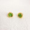 Pendientes elegantes con incrustaciones de piedras preciosas en forma de corazón dorado de estilo japonés y coreano, de alta calidad, para mujer, al por mayor