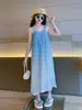 Vestido de Verano para Niña Estilo Resort Costero Nuevo Estilo Verano 2026 Falda de Tirantes de Verano para Niña Falda de Playa para Niños