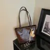 Bolsa Saco Grande de Cor Sólida com Padrão de Pedra Nova 2026 Textura Retrô Bolsa de Ombro Bolsa Tote para o Dia a Dia