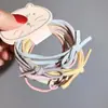 Diadema de pelo anudada de línea plana doble pequeña estilo coreano, nueva y simple, color macarrón, banda de goma, cuerda para coleta de estudiante, venta al por mayor