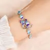 Pintura al óleo de diamantes de gran venta transfronteriza Pulsera de flor colorida de circón para mujer Pulsera europea y americana Pulsera de lujo de alta gama para mujer