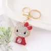 Llavero de Gato de Dibujos Animados con Diamantes Transfronterizo para Coche de Mujer, Colgante de Bolso de Metal, Anillo de Llavero, Colgante de Cadena, Accesorios al por Mayor