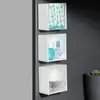 Caixa de Armazenamento de Cotonetes de Algodão Montada na Parede Japonesa Transparente com Tampa Flip-Top Armazenamento de Itens Pequenos Suporte de Armazenamento sem Furos para Lado da Mesa de Escritório