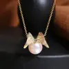 Acessórios DIY Prata de Lei S925 Moldura de Pingente de Pérola Alada Colar de Anjo Pingente Corrente Integrada Acessório de Moldura de Prata 8-12