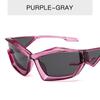 Tide cool color hip-hop Net red glasses European and American futuristic punk sunglasses New shaped fashion sunglasses cross-border