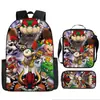 Mochila Infantil de Dibujos Animados Mario Xintu Transfronteriza para Estudiantes de Primaria Gran Capacidad Casual Mochila Escolar Set de Tres Piezas
