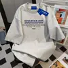 Camiseta de Manga Corta de Algodón Puro de Peso Pesado Estilo Coreano para Viajes Diarios para Hombres y Mujeres Verano Holgada de Media Manga Longitud Media Versátil Cuello Redondo Top ins