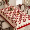 Toalha de Mesa de Natal 2025 Nova Atmosfera Toalha de Mesa Vermelha À Prova d'Água e de Óleo Sem Lavar Decoração de Feriado Toalha de Mesa de Centro