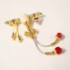Set de Tres Piezas de Vidrio Sherpa con Accesorios de Colgante de Cuenta Dzi de Cobre Chapado en Oro, Cuentas Budistas para DIY, Venta al por Mayor