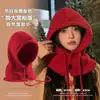 Chapéu e Cachecol Tudo-em-Um Novo Estilo Outono e Inverno Feminino Tricotado com Capuz Dupla Face Quente e Versátil Xale e Cachecol de Lã