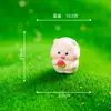 Dibujo animado boca sucia fruta animal figura linda adorno de resina conejito de fruta oso adorno pequeño para escritorio de oficina