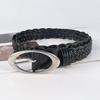 Cinturón retro tejido a mano para mujer, con hebilla de pasador sin perforar, para pantalones vaqueros, faldas y pantalones casuales, venta al por mayor