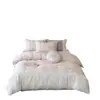 Juego de ropa de cama de algodón puro 100S estilo princesa, juego de cuatro piezas hecho de algodón de fibra larga de Xinjiang con funda de edredón bordada, juego de tres piezas
