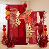 Flores de seda para bodas, flores artificiales, arreglos florales rojos de suelo, decoraciones festivas para escenas de boda, arreglos de paisajismo, decoraciones de pasillo