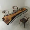 Juego de Mesa y Sillas de Resina para Té, Mesa de Río de Cristal Transparente Epoxi, Mesa de Tablero Grande, Mesa de Té de Flujo de Resina, Mesa de Té de Madera