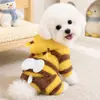 Ropa para Mascotas de Amazon para Otoño e Invierno, Disfraz de Transformación Engrosado para Perros Pequeños, Disfraz de Transformación de Felpa de Abeja de Cuatro Patas de Dibujos Animados