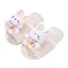 Chinelos de Algodão Fofos para Meninas, Novo Modelo de Inverno, Interno e Externo, Sola Macia Antiderrapante, Pelúcia Quente, Coelho, Chinelos de Encaixe de Algodão para Crianças