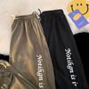 Pantalones Deportivos Verdes Militares Retro Estilo Ins Americano para Hombres y Mujeres Moda Otoñal Marca Alta Calle Sueltos Rectos Estampados Casuales