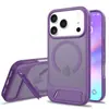 Aplicable Transfronterizo Apple 17/18Pro Soporte Funda Magnética para Teléfono Piel-Tacto Mate Cubierta Protectora para Teléfono Dos en Uno