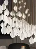 Lustre de Escada Rotativa Moderno Minimalista Villa Duplex Apartamento Loft Vazio Lustre de Flor Cerâmica Artística