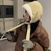 Sombrero de Muñeco de Nieve Pequeño ~ Secado Rápido Otoño e Invierno Sombrero Lei Feng Relleno con Cordones para Mujer Protección Cálida para los Oídos Gorra de Aviador