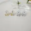 Aretes de Tachuela con Flor de Goteo de Aceite Perla Estilo Coreano DIY para Mujer Lujo Ligero Elegante Nicho Dulce Fresco Sentido de Alta Gama