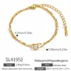 Pulseira de Aço Inoxidável Cruzada Fashionável Tendência Estilo Ins Corrente para Dorso da Mão Cravejada com Zircônia Banhada a Ouro 18K Real À Prova d'Água Resistente à Descoloração Joia para Mão