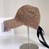 Estilo Old Money Gorra de Béisbol de Ganchillo Retro para Mujer Verano Transpirable Versátil Gorra de Pato con Lazo Sombrero de Protección Solar Sombrilla de Sombra Moda