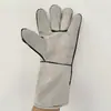Guantes de Soldadura Antidesgaste Antichispa Guantes de Soldadura de Doble Capa Guantes de Soldadura Extensos de Cuero de Vaca Guantes de Soldador Venta al por Mayor