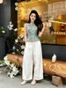 Chal Jacquard sin Mangas con Cuello Mao Floral Estilo Chino Nuevo Abotonado para Mujer 2026, Top Elegante de Verano, Camisa de Moda