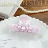 Pasador de Mármol Colorido Estética Francesa Flor de Tres Pétalos Pinza de Acetato Moderno Sencillo Versátil Accesorios para el Cabello Venta al por Mayor