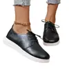 Zapatos Casuales Talla Grande para Mujer Amazon Primavera y Otoño Nuevos Planos Puntera Redonda Casual con Cordones Zapatos de Exportación